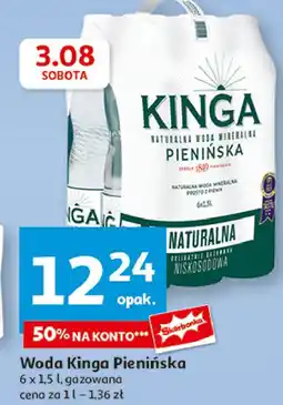 Auchan Woda gazowana Kinga Pienińska oferta