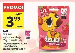 Intermarche Żelki o smaku truskawka Be Raw! oferta