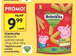 Intermarche Ciasteczka pszenno-orkiszowe z jabłkiem i brzoskwinią peppa Bobovita oferta
