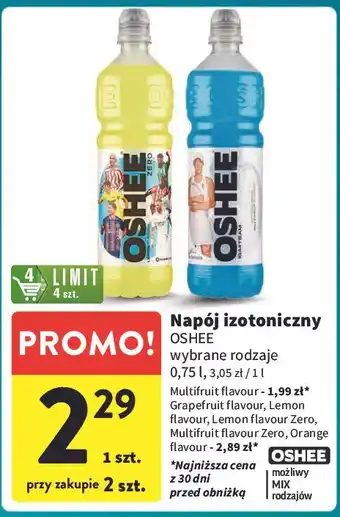 Intermarche Napój izotoniczny wieloowocowy Oshee Zero oferta