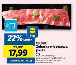 Lidl Żeberka wieprzowe paski Rzeźnik codzienna dostawa oferta