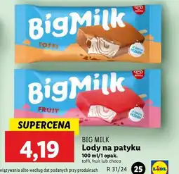 Lidl Lód toffi intense Algida big milk oferta