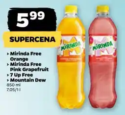 Netto Mirinda Free Orange / Mirinda Free Pink Grapefruit / 7 Up Free / Mountain Dew, 850 ml oferta