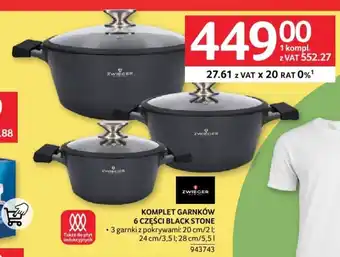 Selgros KOMPLET GARNKÓW 6 CZĘŚCI BLACK STONE ZWIEGER oferta