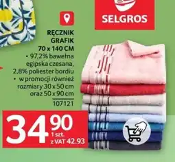 Selgros RĘCZNIK GRAFIK, 70 x 140 cm oferta