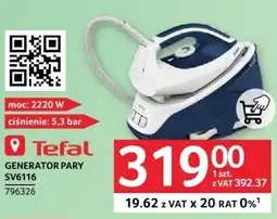 Selgros Tefal GENERATOR PARY SV6116 oferta