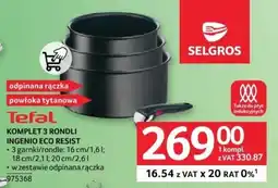 Selgros Tefal KOMPLET 3 RONDLI INGENIO ECO RESIST oferta