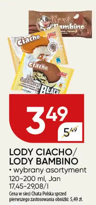 Chata Polska LODY CIACHO / LODY BAMBINO Jan, 120-200 ml oferta