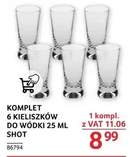 Selgros KOMPLET 6 KIELISZKÓW DO WÓDKI 25 ML oferta
