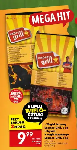 Twój Market Węgiel drzewny Express-Grill, 2 kg / Brykiet z węgla drzewnego Express-Grill, 2 kg oferta
