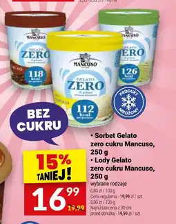 Twój Market Sorbet Gelato zero cukru Mancuso, 250 g / Lody Gelato zero cukru Mancuso, 250 g oferta