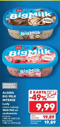 Kaufland ALGIDA BIG MILK INTENSE Lody 1000/900 ml oferta