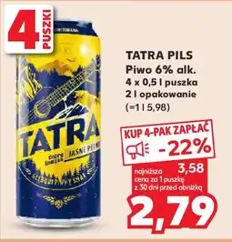 Kaufland TATRA PILS Piwo 6% alk. 500 ml oferta