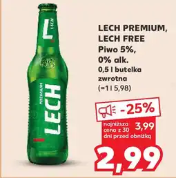 Kaufland LECH PREMIUM, LECH FREE Piwo 5%, 0,5 l oferta