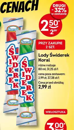 Żabka Lody Świderek Koral, 80 ml oferta