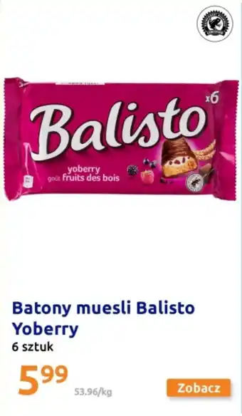 Action Batony muesli Balisto Yoberry 6 sztuk oferta