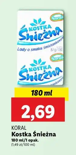 Lidl Lód śmietankowy Koral Kostka Śnieżna oferta