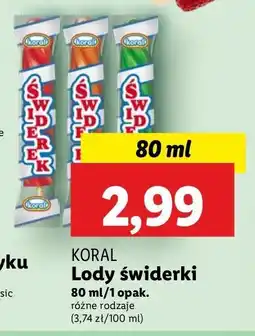 Lidl Lody waniliowe w polewie sorbetowej pomarańczowej Koral Świderek oferta