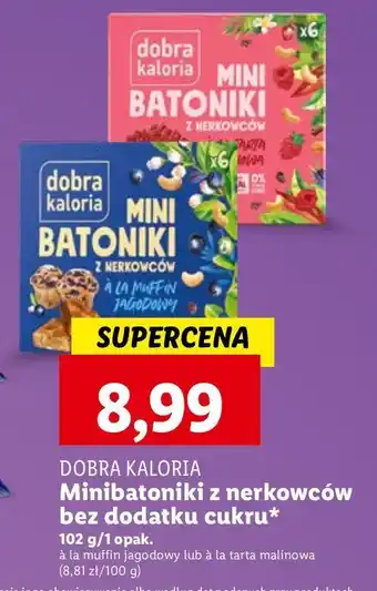 Lidl Mini batoniki z nerkowców a'la tarta malinowa Dobra Kaloria oferta