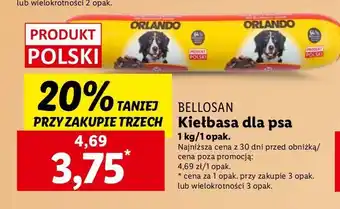 Lidl Kiełbasa dla psa z wołowina Orlando oferta