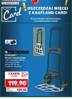 Kaufland Wózek transportowy 48.5 x 110 52 cm Parkside oferta