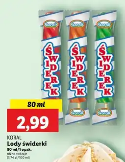 Lidl Lody waniliowe w polewie sorbetowej tropikalnej Koral świderek oferta
