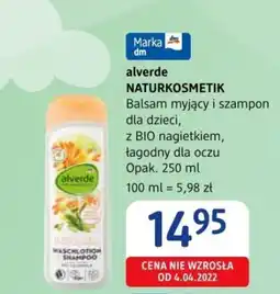 dm drogerie markt alverde NATURKOSMETIK Balsam myjący i szampon dla dzieci, Z BIO nagietkiem, łagodny dla oczu 250 ml oferta