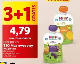 Lidl Mus gruszki - śliwki - czarne porzeczki Hipp bio oferta