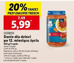 Lidl Obiadek spaghetti po bolońsku Gerber junior oferta