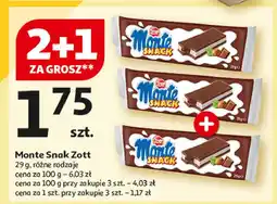 Auchan Baton mleczny Zott monte snack oferta
