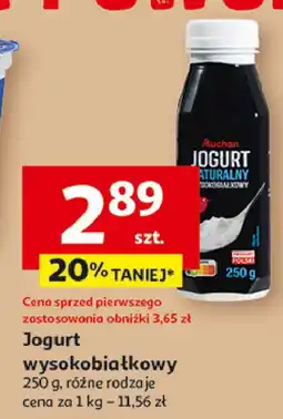 Auchan Jogurt naturalny wysokobiałkowy Auchan różnorodne (logo czerwone) oferta