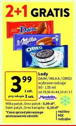 Intermarche Lody z kawałkami ciastek Oreo ice cream oferta