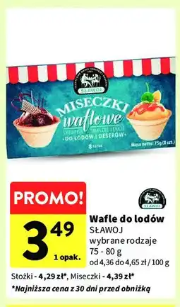 Intermarche Wafle do lodów stożki Sławoj oferta