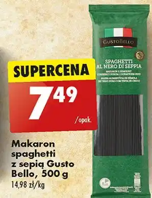 Biedronka Makaron spaghetti al nero di seppia Gustobello oferta