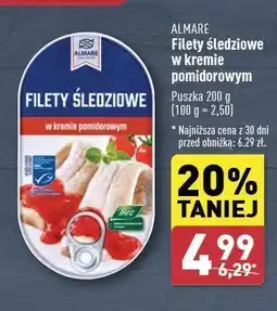ALDI Filety śledziowe w kremie pomidorowym Almare oferta