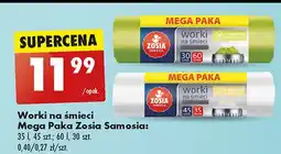 Biedronka Worki na śmieci 60 l limonkowe Zosia Samosia oferta