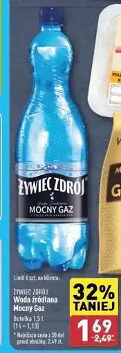ALDI Woda mocny gaz Żywiec Zdrój oferta