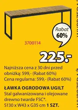 JYSK ŁAWKA OGRODOWA UGILT oferta