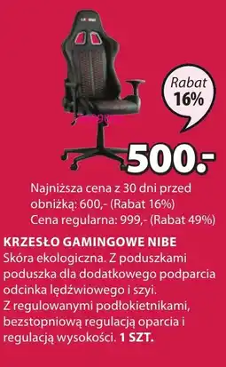 JYSK KRZESŁO GAMINGOWE NIBE oferta