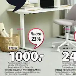 JYSK BIURKO Z REGULACJĄ WYSOKOŚCI SVANEKE oferta