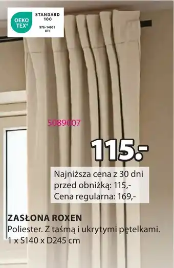 JYSK ZASŁONA ROXEN oferta