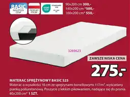 JYSK MATERAC SPRĘŻYNOWY BASIC S25 oferta