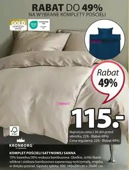 JYSK KOMPLET POŚCIELI SATYNOWEJ SANNA oferta