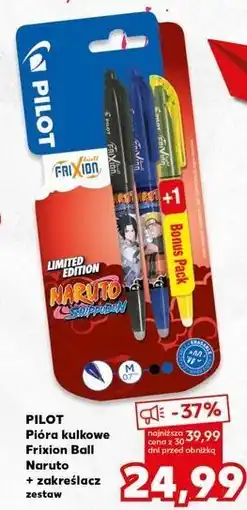 Kaufland Pióro kulkowe + zakreślacz naruto Pilot Frixion oferta