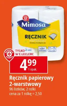 E.Leclerc Recznik papierowy 2-warstwowy 96 listków Wiodąca Marka Mimosa oferta