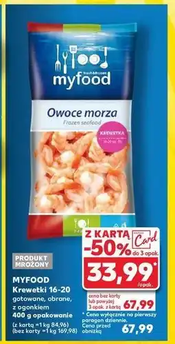 Kaufland Krewetki gotowane obrane 16/20 Myfood oferta