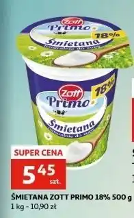 Auchan Śmietana 18% Zott Primo oferta