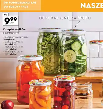 Biedronka Słoiki z nakrętkami poj. 320 ml oferta