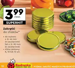 Biedronka Zakrętki do słoików 82 mm oferta