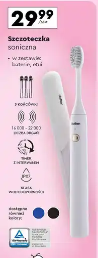 Biedronka Szczoteczka soniczna + 3 końcówki Hoffen oferta